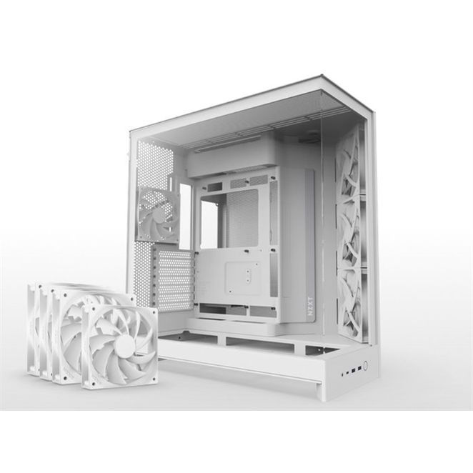 NZXT case H9 Flow, ATX, Large Dual Chamber Mid Tower, white CM-H91FW-01