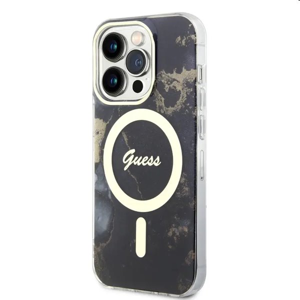 Zadný kryt Guess Marble IML MagSafe for Apple iPhone 13 Pro Max, čierna