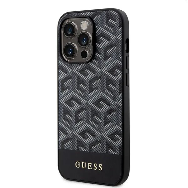 Zadný kryt Guess PU G Cube MagSafe for Apple iPhone 13 Pro Max, čierna