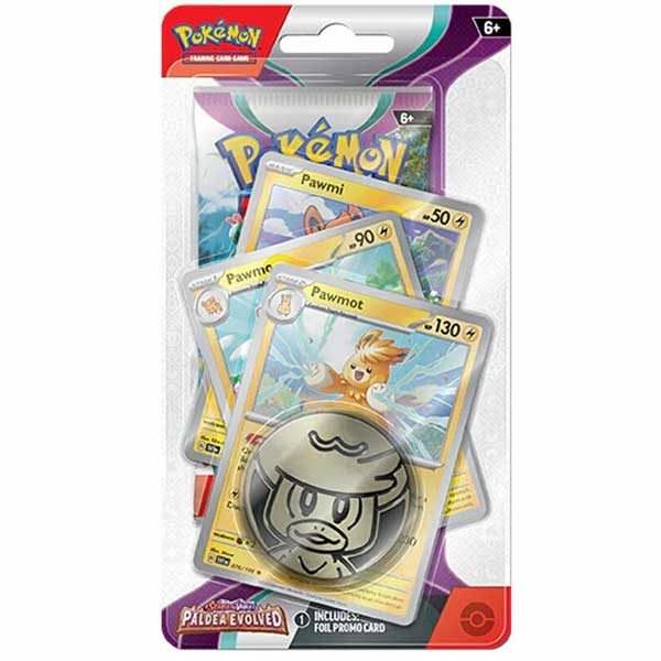 Kartová hra Pokémon TCG: Scarlet & Violet Paldea Evolved Premium Checklane Blister Pawmot (Pokémon)