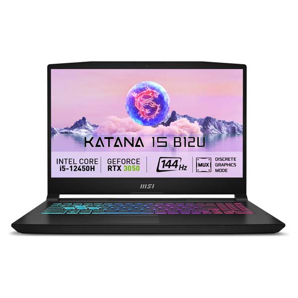 MSI Katana 15 B12UDXK i5-12450H 16GB 512GB-SSD 15,6" FHD RTX 3050 bez OS, čierny MSI Katana 15 B12UDXK i5-12450H 16GB 512GB-SSD 15,6" FHD RTX 3050 bez OS, čierny