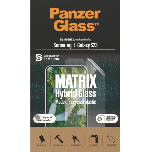 E-shop Ochranné sklo PanzerGlass Matrix UWF AB FP wA pre Samsung Galaxy S23, čierna 7318