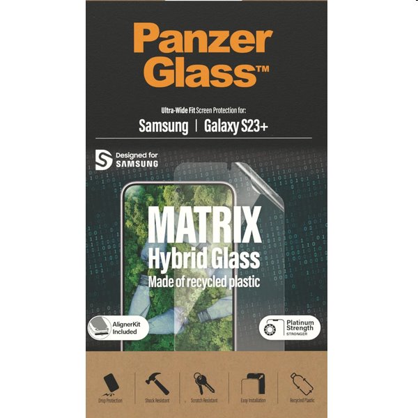 E-shop Ochranné sklo PanzerGlass Matrix UWF AB FP wA pre Samsung Galaxy S23 Plus, čierna 7319
