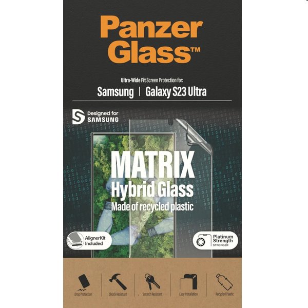 E-shop Ochranné sklo PanzerGlass Matrix UWF AB FP wA pre Samsung Galaxy S23 Ultra, čierna 7320