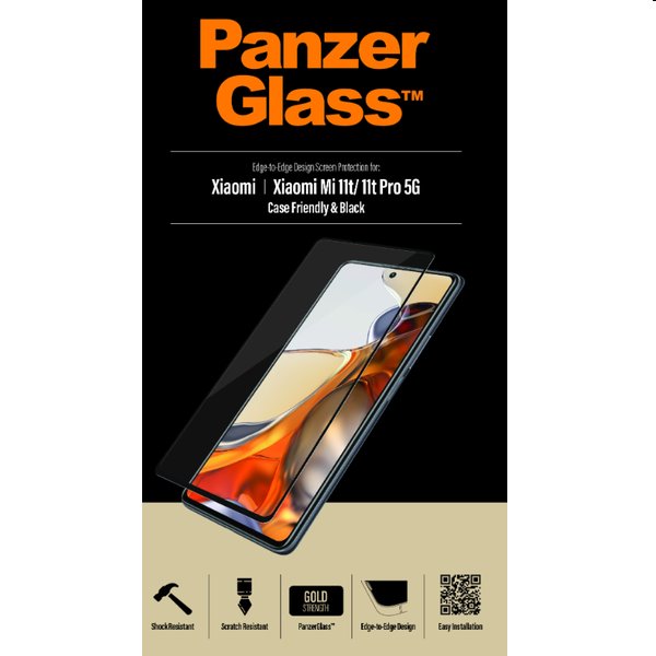 Ochranné temperované sklo PanzerGlass Case Friendly pre Xiaomi 11T Pro 5G, 11T, čierna