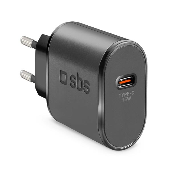 E-shop SBS Cestovný adaptér USB-C, AFC, 15 W, čierna TETRTC15W