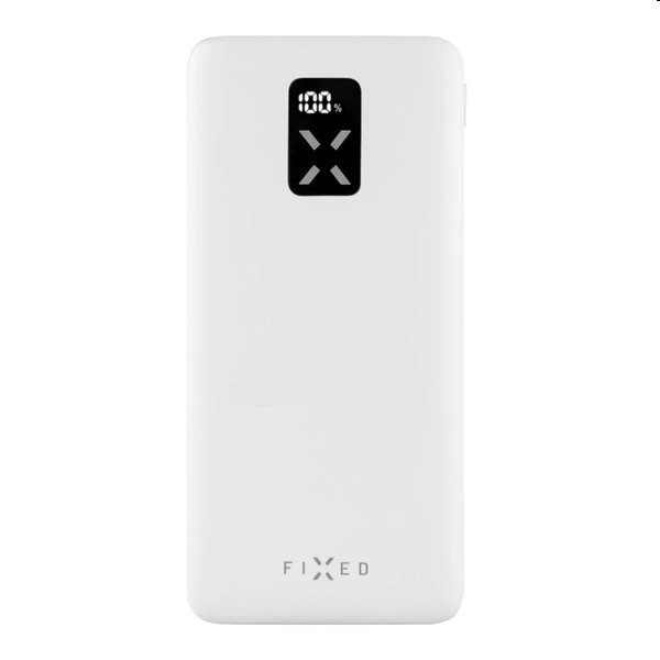 E-shop FIXED powerbanka Zen 10 s LCD displejom a výstupom PD 20 W, 10 000 mAh, biela FIXZEN-10-WH