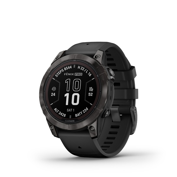 E-shop Garmin fenix 7 Pro Sapphire Solar, Carbon Gray DLC Titanium, Black Band 010-02777-11