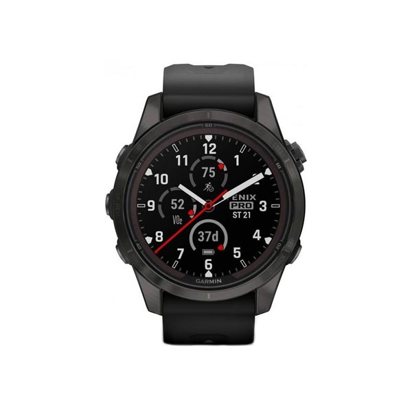 Garmin fenix 7S Pro Sapphire Solar, Carbon Gray DLC Titanium, Black Band