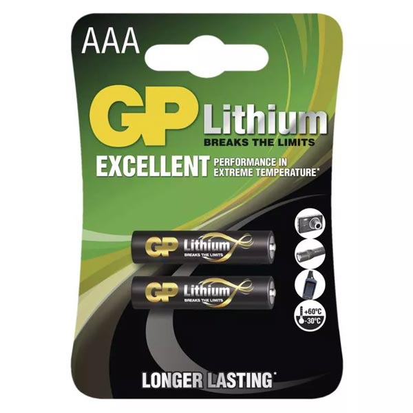 GP líthiová batéria AAA (FR03), 2 kusy