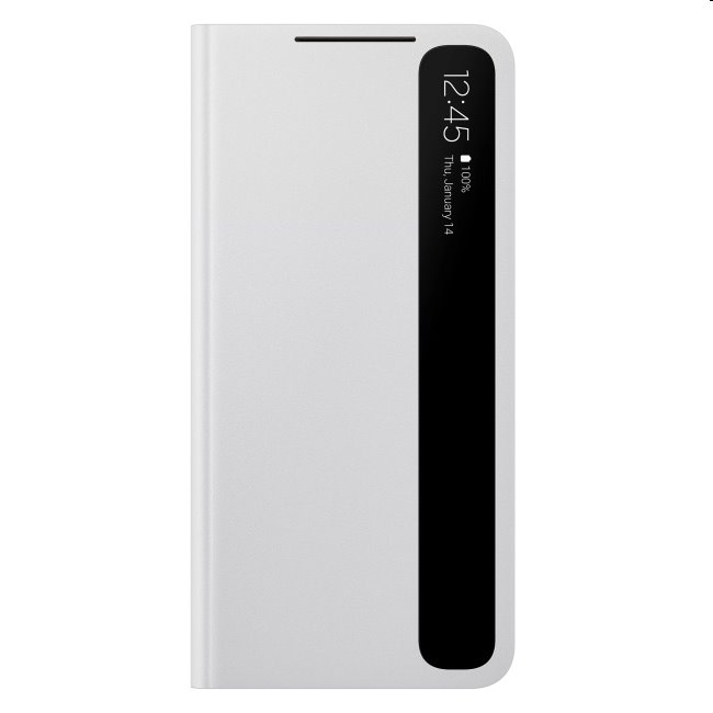 Knižkové puzdro Clear View Cover pre Samsung S21 Plus, svetlo-sivá - OPENBOX (Rozbalený tovar s plnou zárukou)