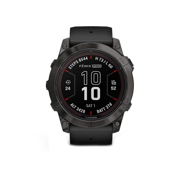 E-shop Garmin fenix 7X Pro Sapphire Solar, Carbon Gray DLC Titanium, Black Band