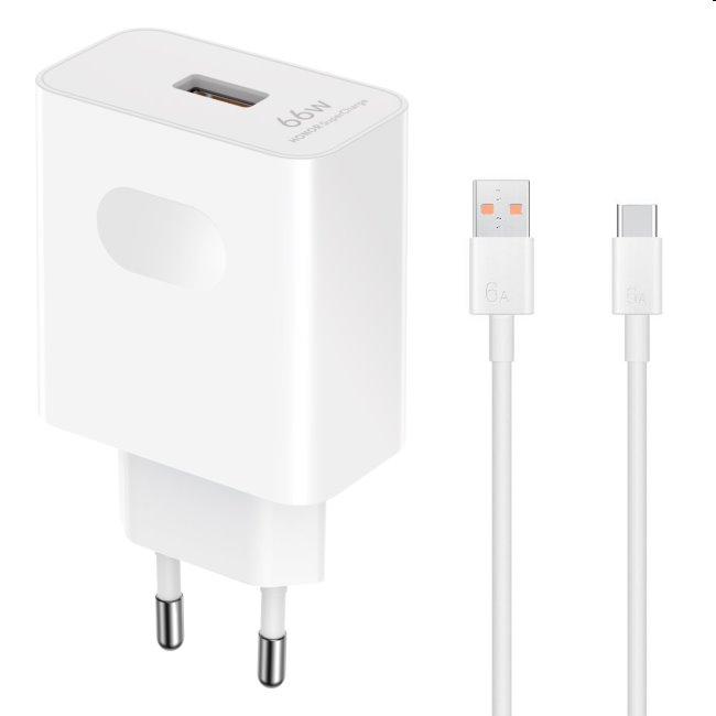 E-shop Rýchlonabíjačka Honor SuperCharge 66 W s USB-C káblom, biela HN-110600E00