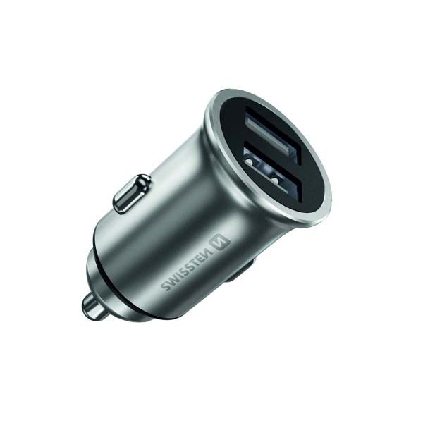 Swissten CL Adaptér Nano Power Delivery 2 x USB-C 45 W, čierna 20111900