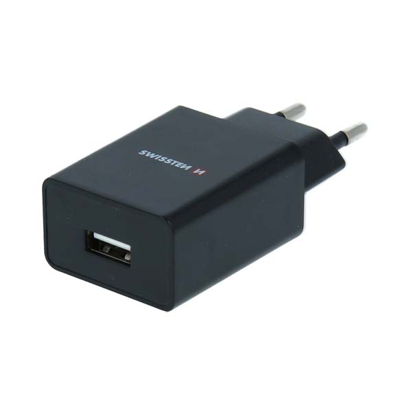 Sieťový Adaptér Swissten Smart IC 1 x USB 1A a Dátový kábel USB  Typ C 1,2 m, čierna 22064000