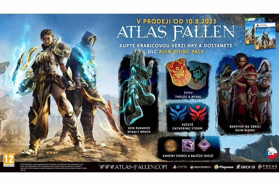 Darček - Atlas Fallen litografia, náramok, šatka v cene 9,99 €