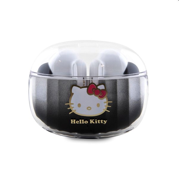 Hello Kitty True bezdrôtové Kitty Head Logo Stereo slúchadlá, čierne HKTWSHDGKEK
