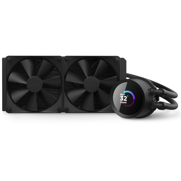 NZXT AIO liquid cooler CPU Kraken 240 2x120mm fan 4-pin PWM LCD display black RL-KN240-B1