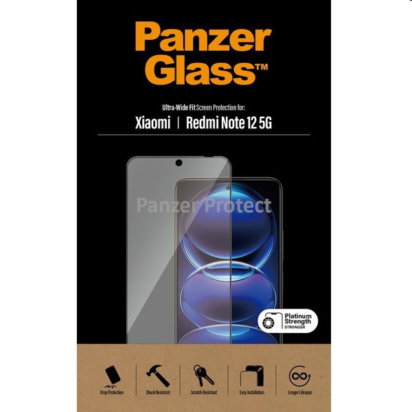 Ochranné sklo PanzerGlass UWF pre Xiaomi Redmi Note 12, čierna