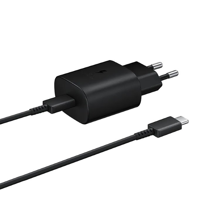 Samsung Travel Adapter 25W w/ USB-C cable, black - OPENBOX (Rozbalený tovar s plnou zárukou)