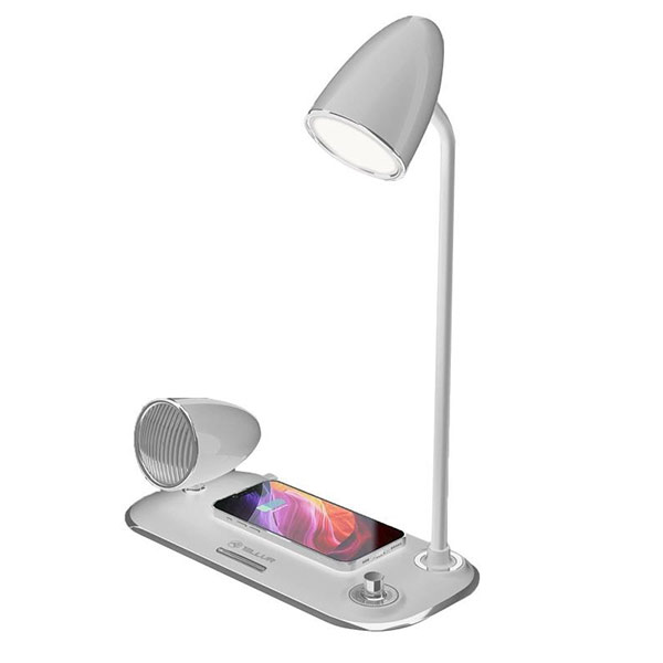 E-shop Tellur Nostalgia stolná lampa s bezdrótovou nabíjačkou 15W, biela TLL151371