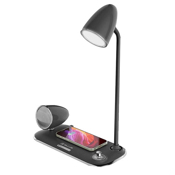 E-shop Tellur Nostalgia stolná lampa s bezdrótovou nabíjačkou 15W, čierna TLL151361