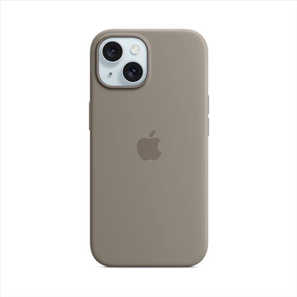 Silikónový zadný kryt pre Apple iPhone 15 Plus s MagSafe, ílovo sivá