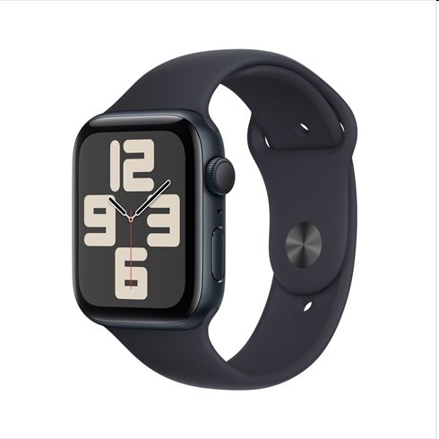 Apple Watch SE GPS 44mm polnočná , hliníkové puzdro so športovým remienkom polnočná - S/M