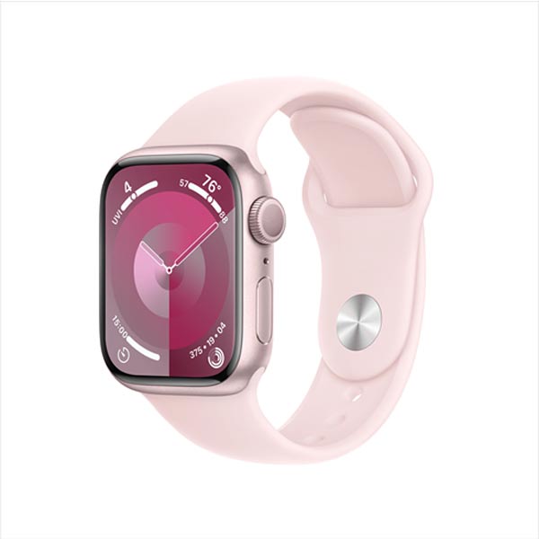 E-shop Apple Watch Series 9 GPS 41mm ružová , hliníkové puzdro so športovým remienkom svetlá ružová - ML MR943QCA