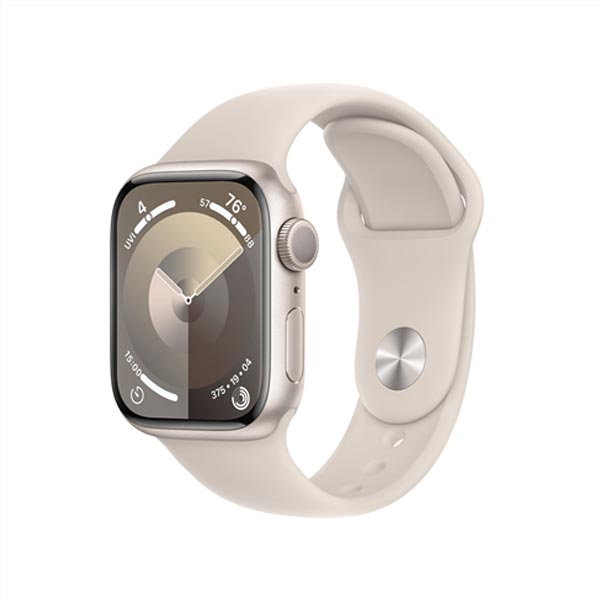 Apple Watch Series 9 GPS 41mm hviezdna biela , hliníkové puzdro so športovým remienkom hviezdna biela - M/L