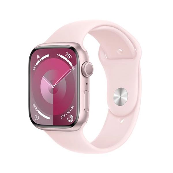 Apple Watch Series 9 GPS 45mm ružová , hliníkové puzdro so športovým remienkom svetlá ružová - S/M