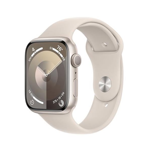 E-shop Apple Watch Series 9 GPS 45mm hviezdna biela , hliníkové puzdro so športovým remienkom hviezdna biela - SM MR963QCA