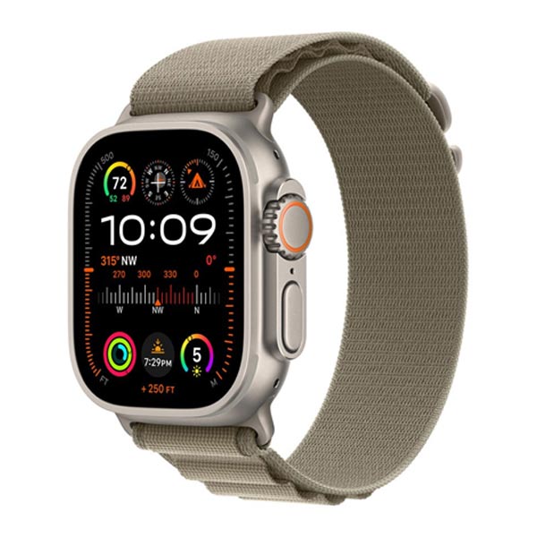 Apple Watch Ultra 2 GPS , 49mm , titánové puzdro  s alpinským remienkom olivová - L MRF03CSA