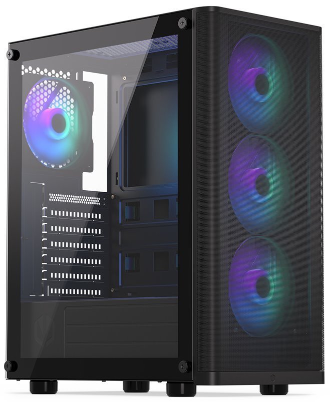 ENDORFY case Ventum 200 aRGB 4x120mm PWM aRGB fan 2xUSB tvrdené sklo čierna EY2A014