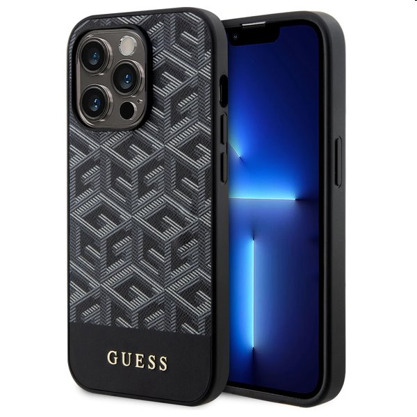 Zadný kryt Guess PU G Cube MagSafe pre Apple iPhone 15 Pro Max, čierna 57983116698