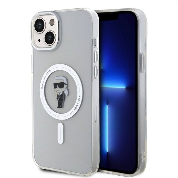 Puzdro Karl Lagerfeld IML Ikonik MagSafe pre Apple iPhone 15 Plus, transparentné