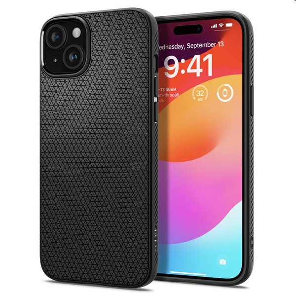 Zadný kryt Zadný kryt Spigen Liquid Air pre Apple iPhone 15 Plus, matná čierna