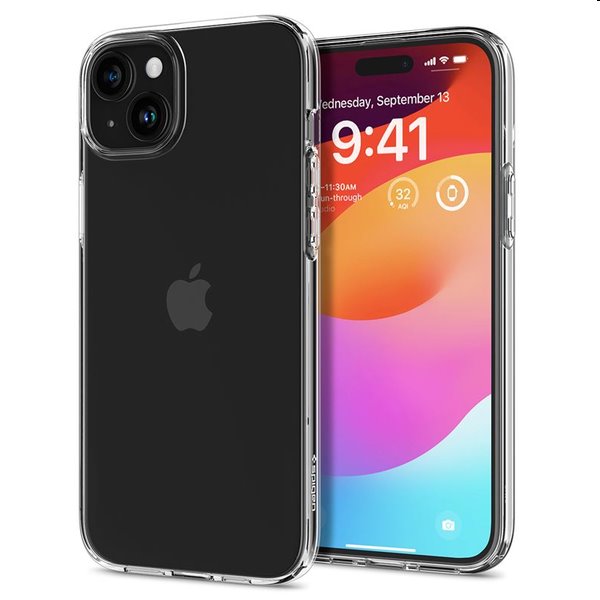 Zadný kryt Zadný kryt Spigen Liquid Crystal Glitter pre Apple iPhone 15 Plus, transparentná ACS06647