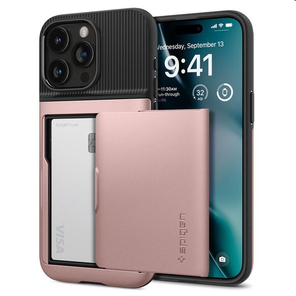 Zadný kryt Spigen Slim Armor CS pre Apple iPhone 15 Pro Max, ružovozlatá