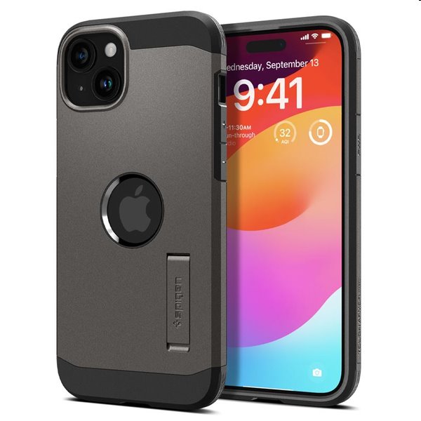 Zadný kryt Spigen Tough Armor MagSafe pre Apple iPhone 15 Plus, gunmetal