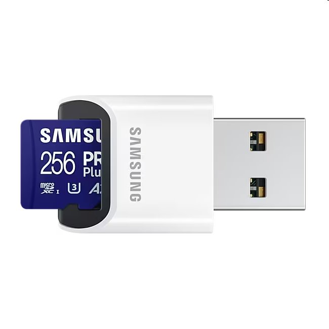 E-shop Samsung PRO Plus Micro SDXC 256 GB, USB adaptér MB-MD256SBWW