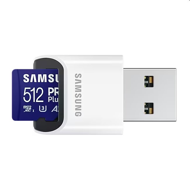 Samsung PRO Plus Micro SDXC 512 GB, USB adaptér