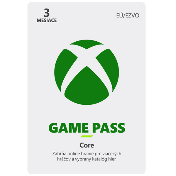 E-shop Xbox Game Pass Core 3 mesačné predplatné CD-Key