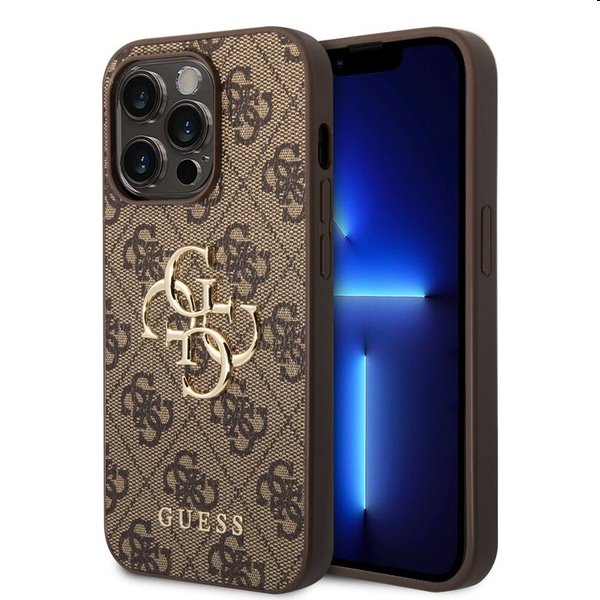 Zadný kryt Guess PU 4G Metal Logo pre iPhone 15 Pro Max, hnedá 57983116456