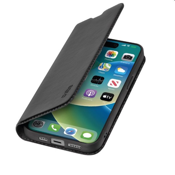 E-shop Knižkové puzdro SBS Book Wallet Lite pre Apple iPhone 15, čierna TEBKLITEIP1561K