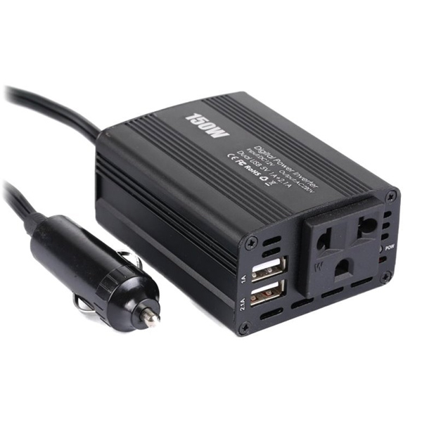 E-shop Eurocase Menič napätia DCAC, 12 V230 V, 150 W, USB 2*5 V500 mA, autozástrčka (MT-MX150) PI-150-CARPLUG