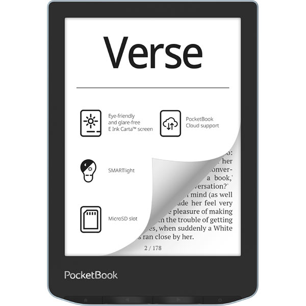 Elektronická čítačka Pocketbook 629 Verse, modrá PB629-2-WW