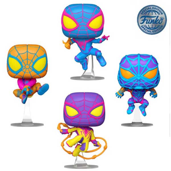 POP! 4 Pack Spider Man Miles Morales (Marvel) Special Edition (Blacklight)