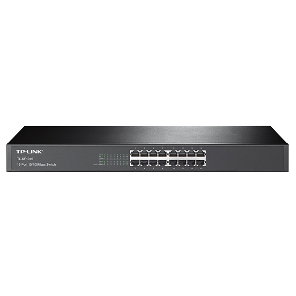 E-shop tp-link TL-SF1016, 16 portový Rack Switch, 16x 10100M RJ45 porty, 1U 19" montáž do racku, oceľové puzdro TL-SF1016