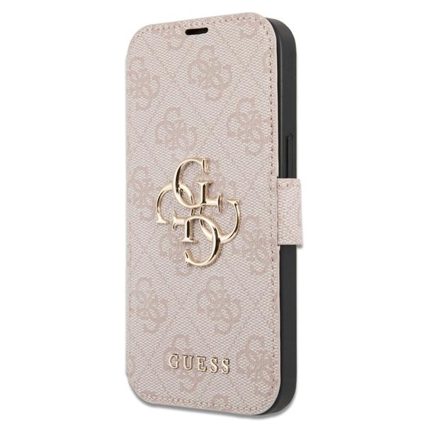 Knižkové puzdro Guess PU Leather 4G Metal Logo pre iPhone 15 Pro Max, ružová